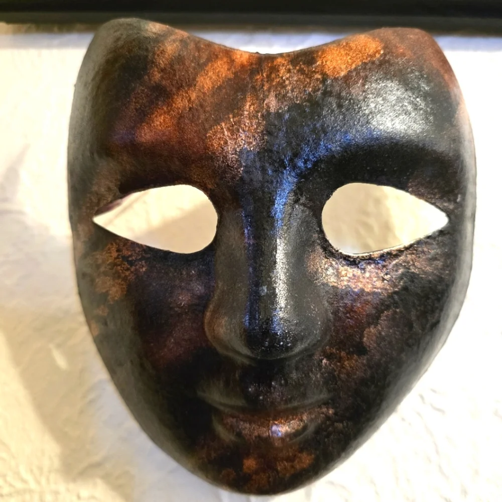 HANDCRAFTED Upcycled Face Mask HANDPAINTED Cosplay Festival Mask Halloween Decor